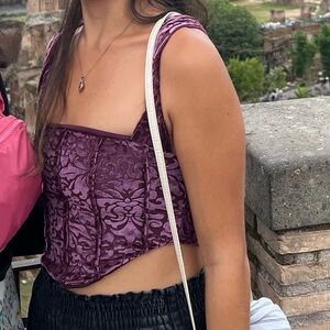 Dark Purple Velvet Corset Top